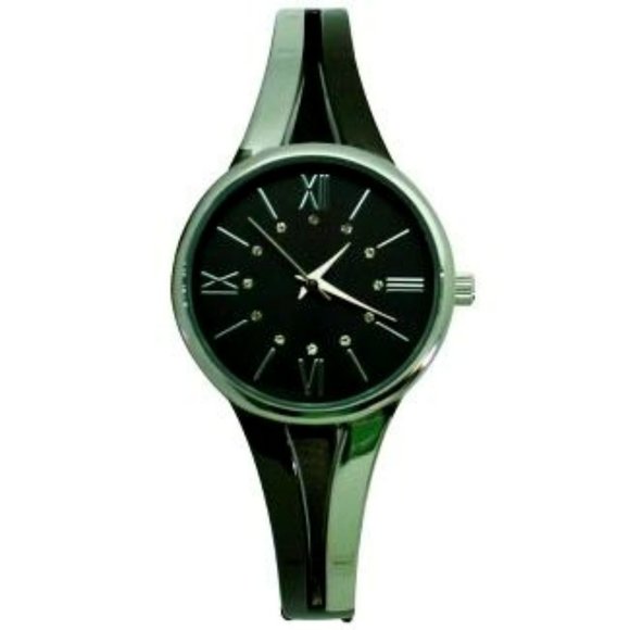 Olivia Pratt Two Tone and Rhinestone Dial Bangle Watch - Picture 1 of 2